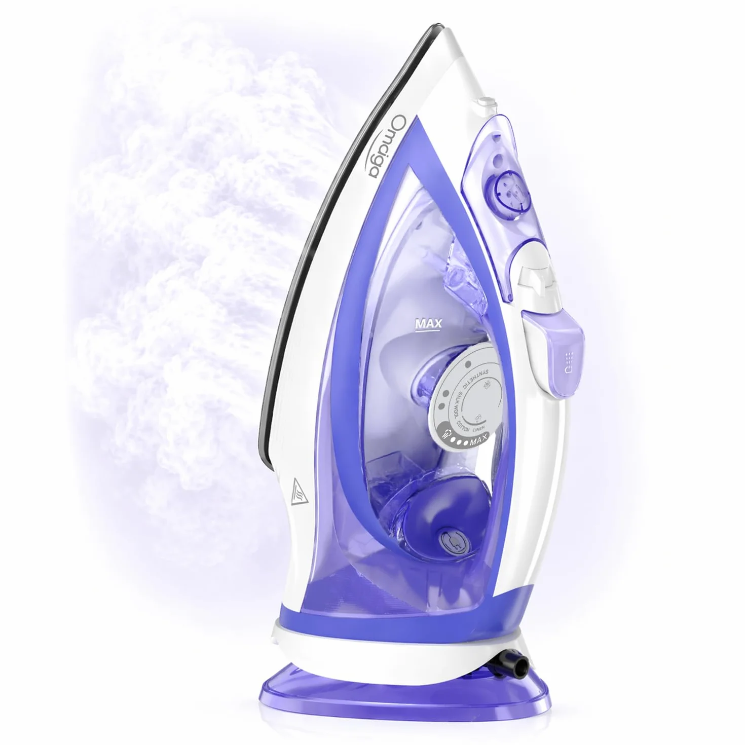 OMAIGA Plancha de vapor inalámbrica de 1550 W, plancha de vapor inalámbrica 2 en 1 para ropa con depósito de agua de 1550 W, plancha de vapor antigoteo con suela de cerámica, plancha