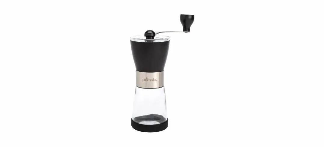 Primula Molinillo de café manual ajustable para fresas, molino de cerámica y cuerpo de acero inoxidable cepillado, grano entero para prensa francesa, cerveza fría, espresso, camping