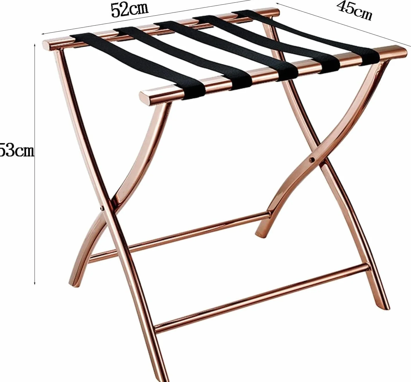 Portaequipajes para habitación de Invitados, Soporte Plegable para Maletas, portaequipajes (Dorado)