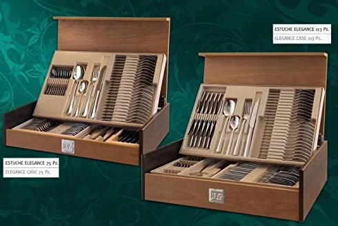 CUBERTERÍA: ESTUCHE ELEGANCE 75 PIEZAS MODELO OVAL EN ACERO INOX. DE JAY