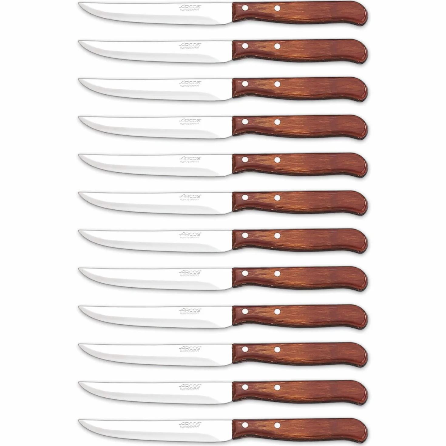 Arcos Cuchillo para Verduras de 4 Pulgadas con Hoja de 105mm en Acero Inoxidable y Mango de Madera. Cuchillo para Vegetales Apto para Lavavajillas. Serie Latina. Color Marrón