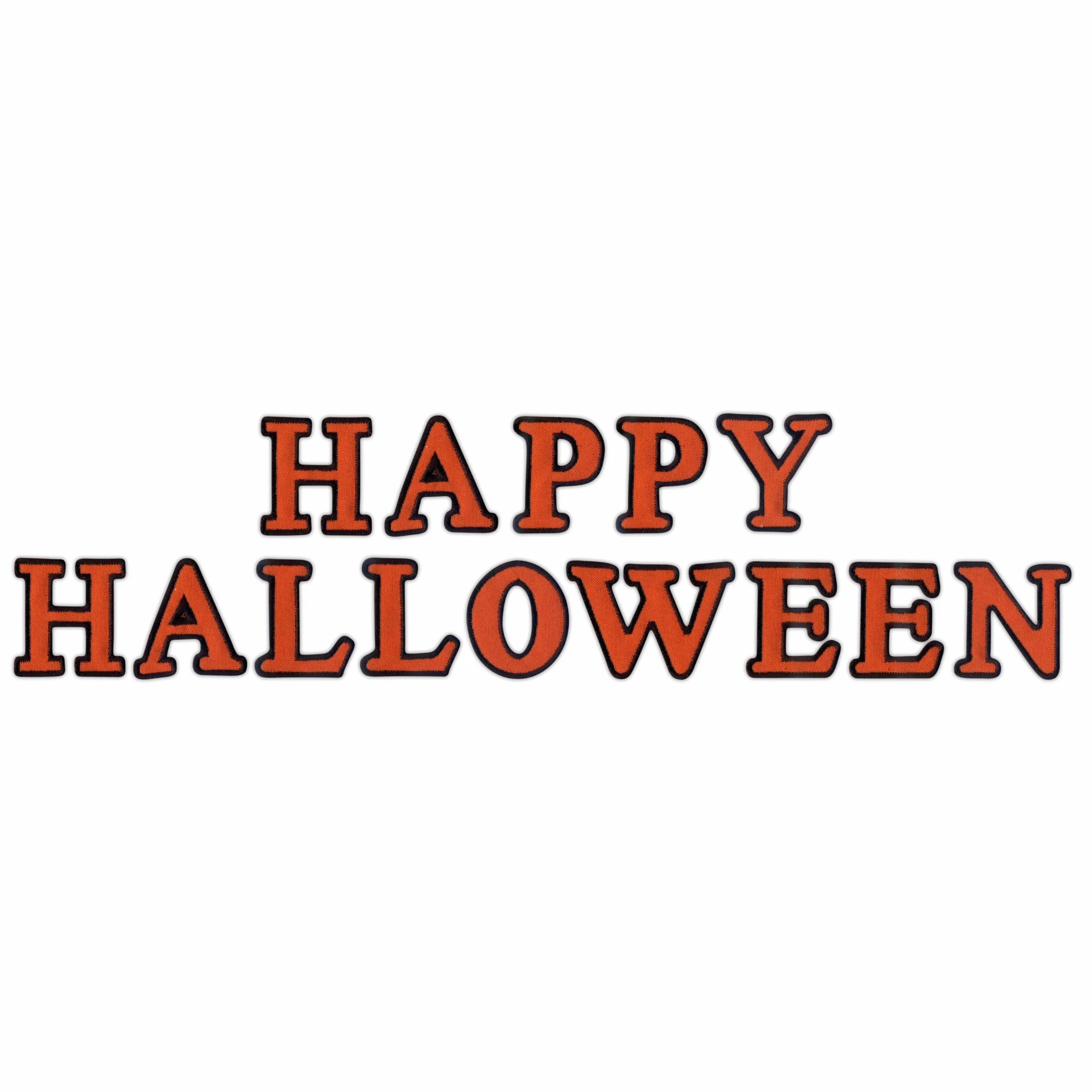 Parche bordado con texto en inglés "Happy Halloween"