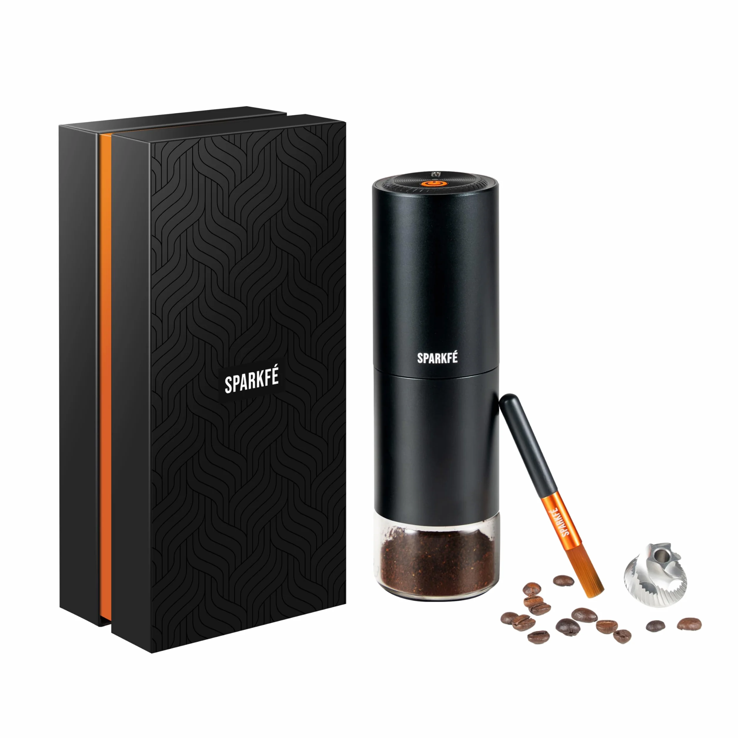 Molinillo de café eléctrico portátil, molinillo de mano recargable con rebaba cónica de acero inoxidable, ajustes de molienda ajustables, para espresso, moka, vertido, prensa francesa