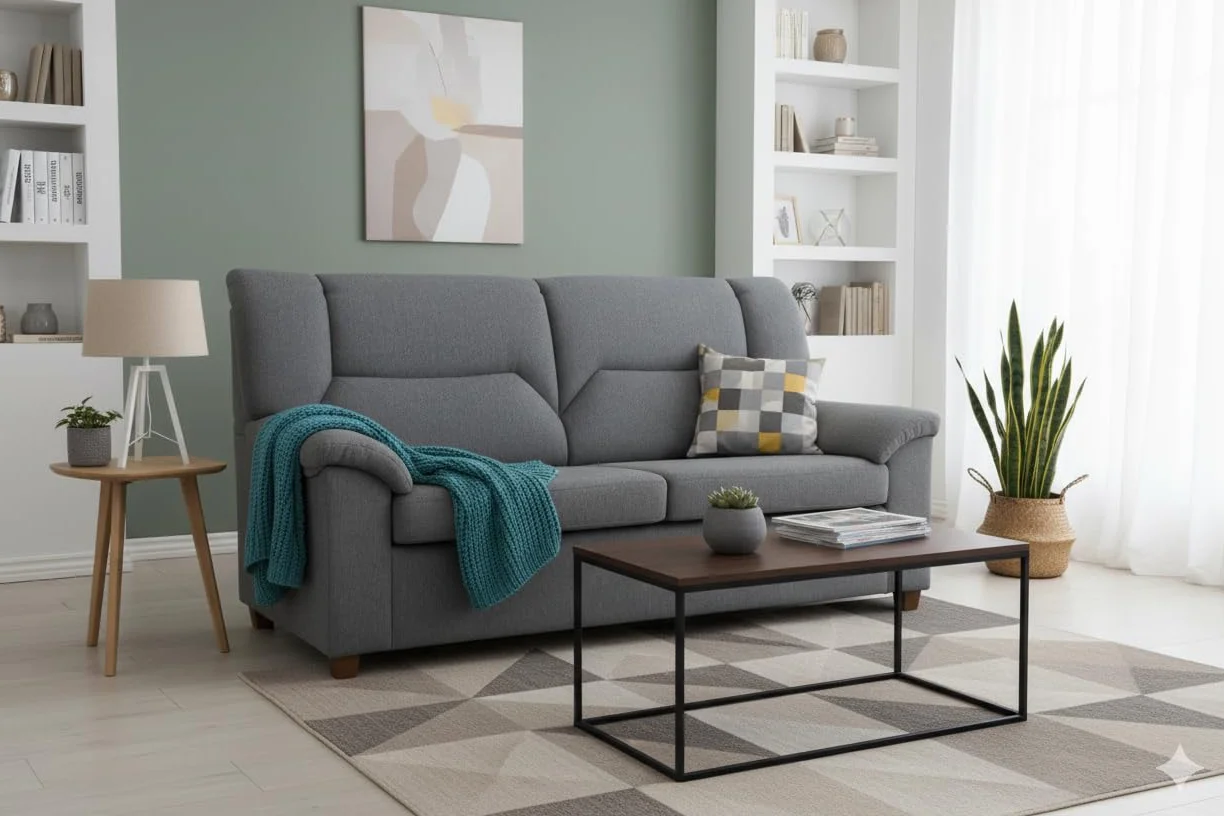 MUEBLIX.COM - Sofa 2 Plazas Juan, Sofá de Salón, Asientos y Respaldos Rellenos de Fibra, Sofá Tapizado Poliéster 100%, Sofa con Estructura de Madera y Aglomerado, Sofas de Salón Modernos