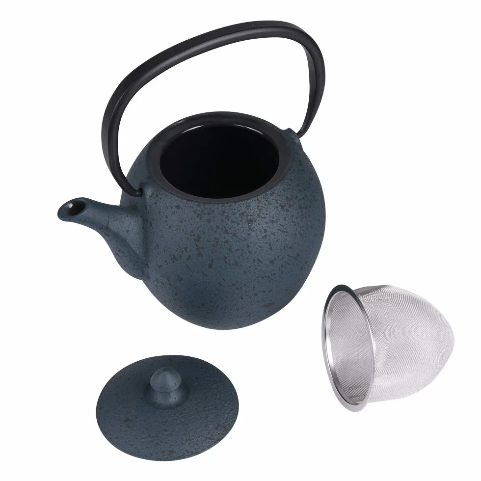 Table Passion – Tetera de hierro fundido 1 l con filtro inoxidable silicia azul