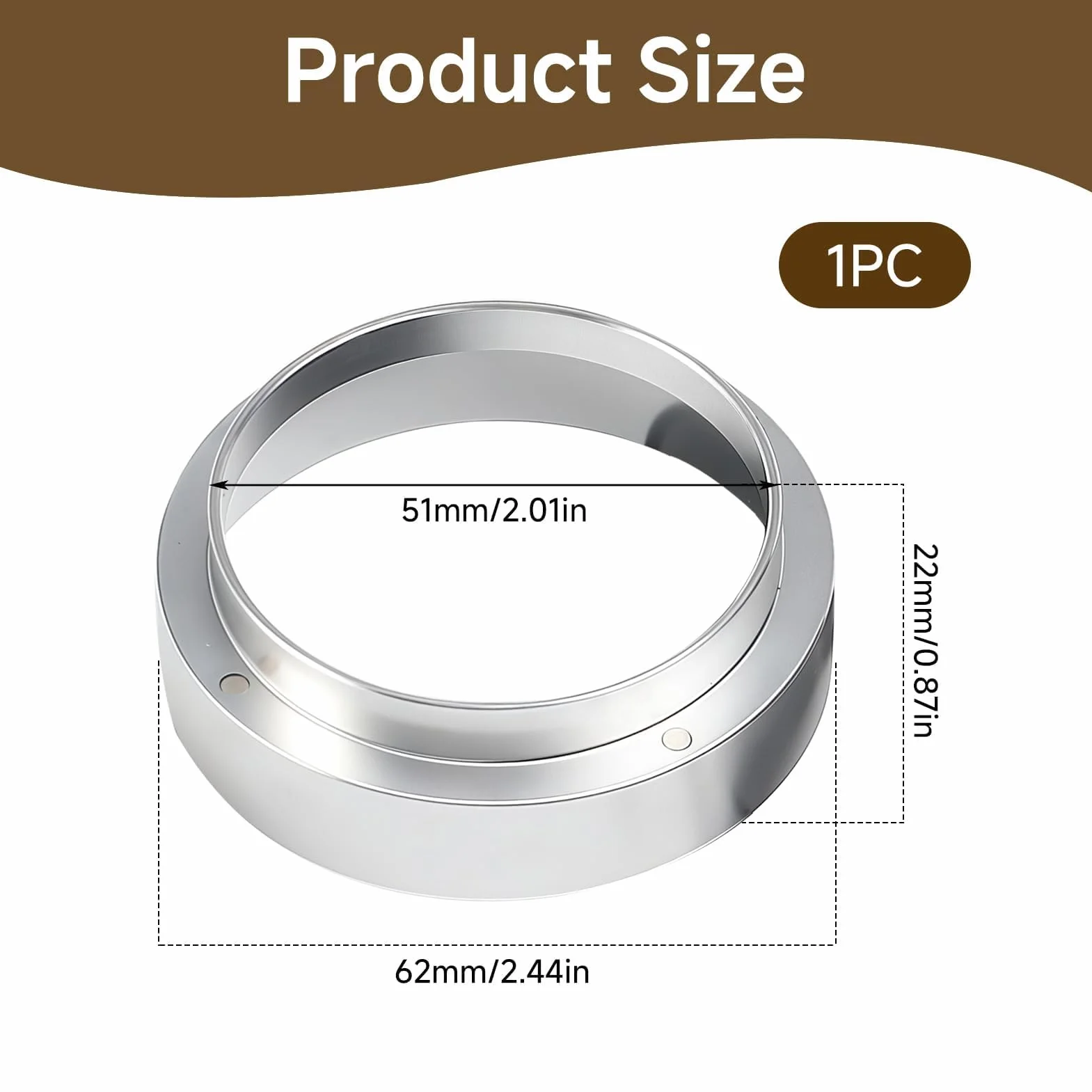 Anillo Dosificador Café 51mm Magnético ABS para Portafiltro Espresso Accesorio Barista Antisalpicaduras