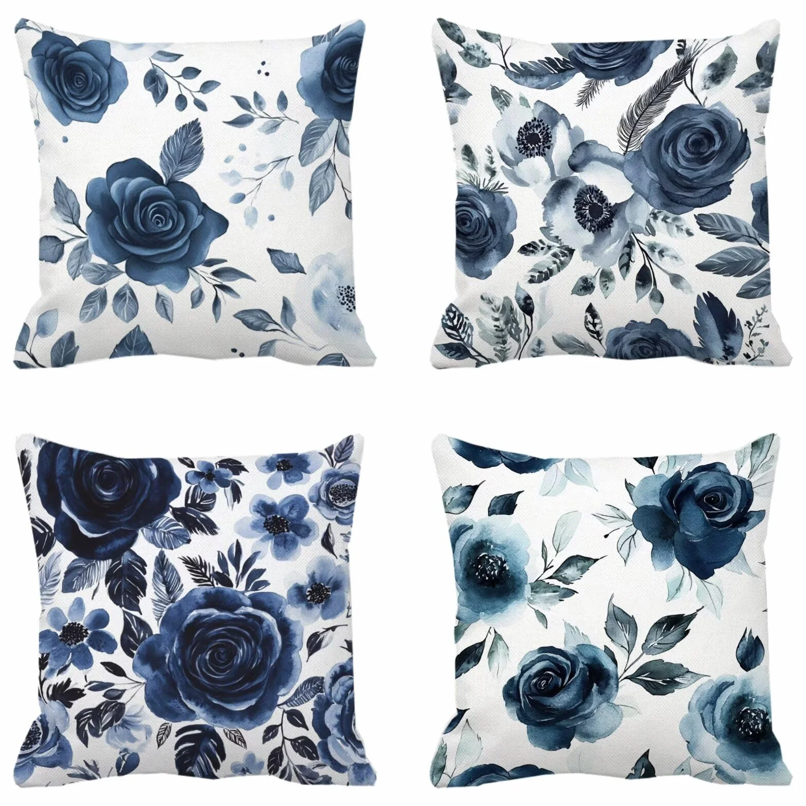 Cojines Sofa Fundas Cojines 50x50cm SúPer Suave Cojin En blanco y negro Rosa Juego de 4, Fundas Almohada Impermeable Exterior, Interior Y Exterior Cojin Decorativos, Para SalóN Regalos NavideñOs P-213
