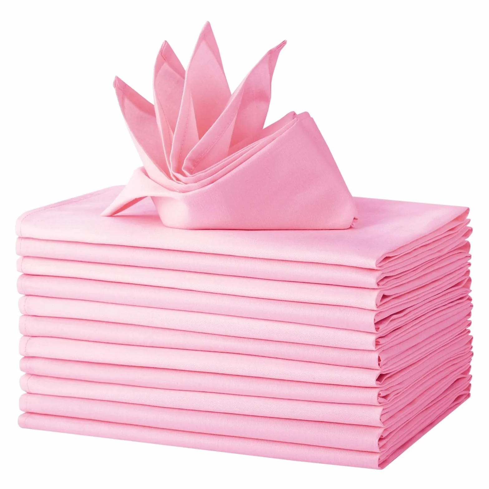 Servilletas de Tela 12 servilletas de Mesa algodón for decoración Fiestas y Bodas, 46 x cm(Pink)