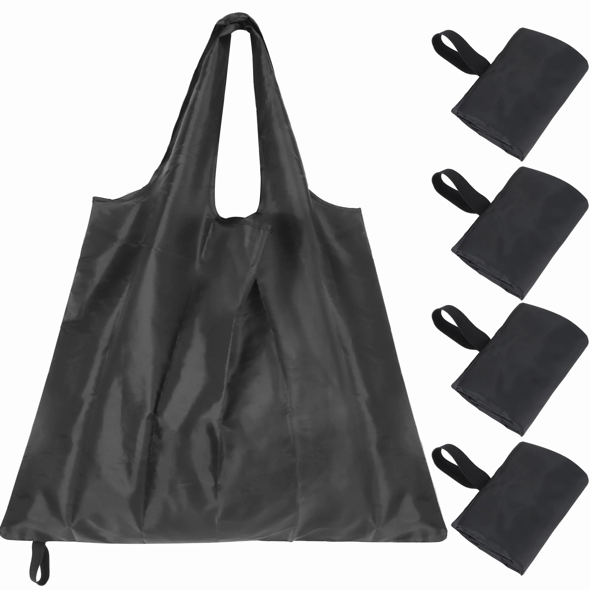 JSMTKJ Bolsa Plegable 4 PCS Bolsa de Compras Reutilizable Bolsa de Tela para Compras Bolsa de Compras Plegable Ecológica Tote para Compras Casa Viajes Acampar