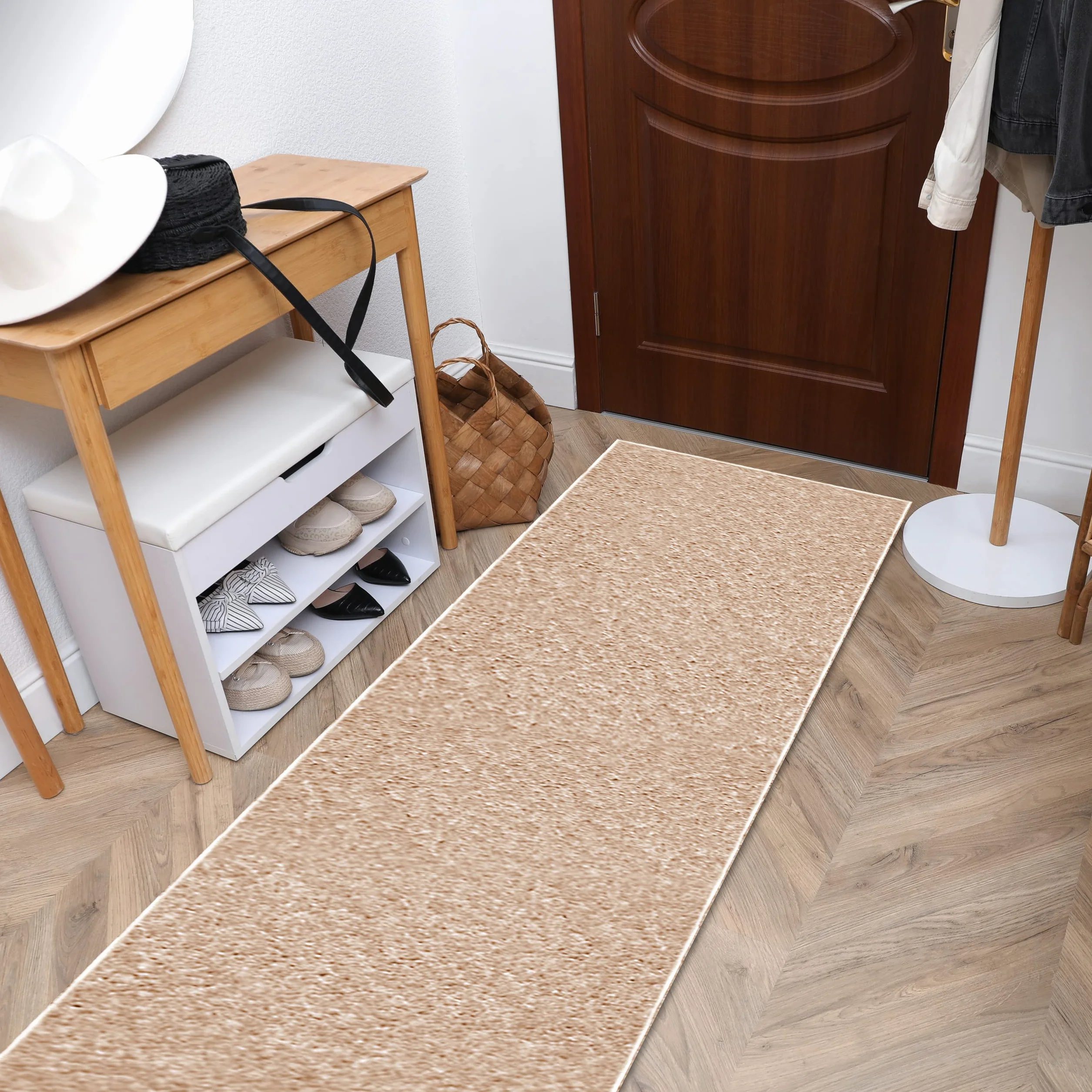 rugsx Alfombra de Pasillo Eton Beige 80x500 cm