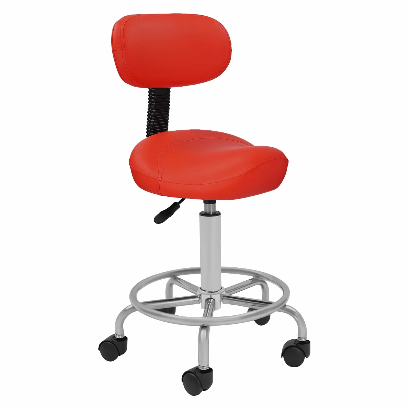 Taburete con respaldo, taburete ergonómico estético, silla giratoria hidráulica de 360°, taburete ajustable para salón, spa, belleza, masaje, clínica dental, oficina en casa
