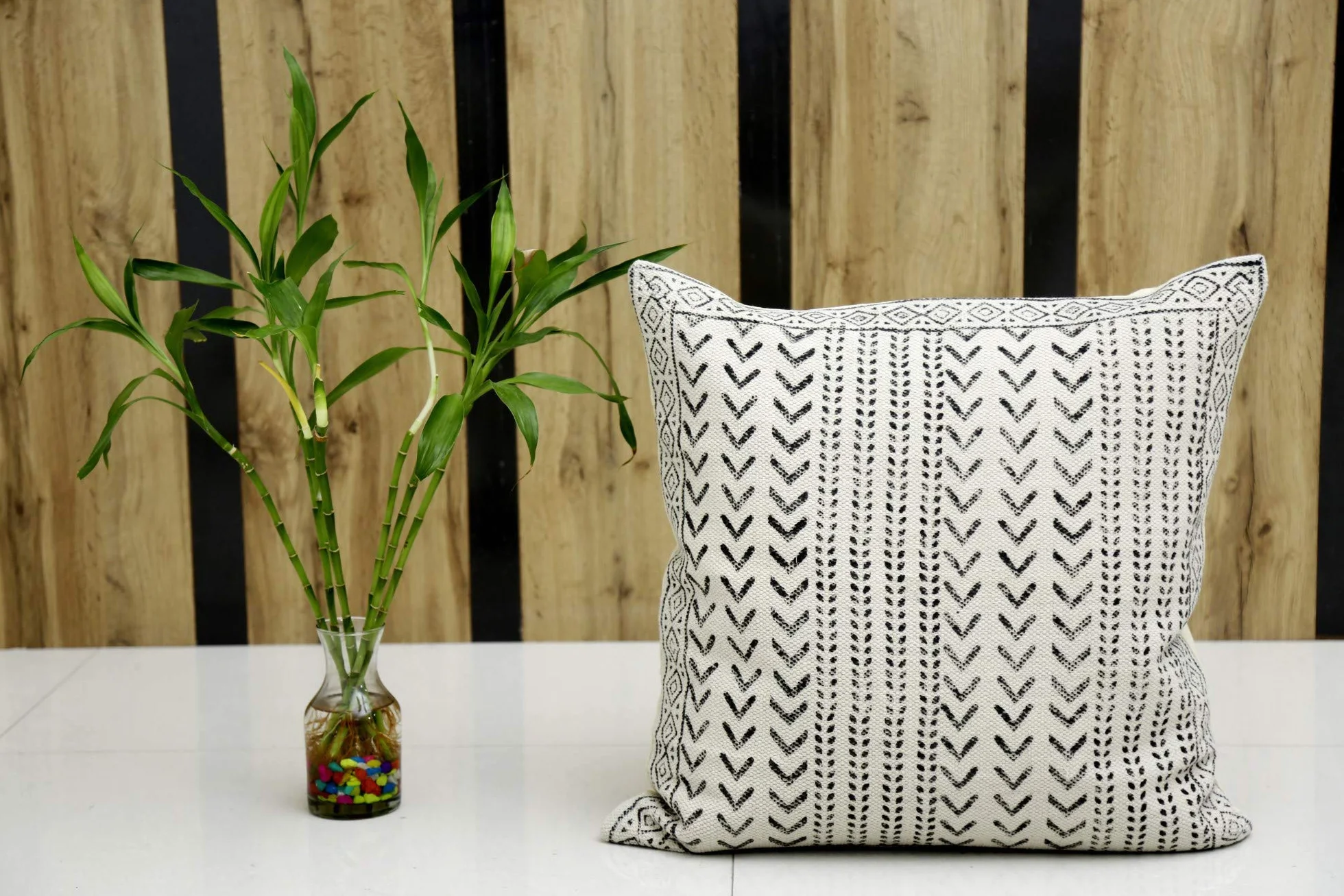 Trade Star - Cojín Grande de 24 "x 24",Funda de cojín 100% algodón,Cojín Decorativo Hecho a Mano,Almohada Cuadrada Cojín étnico,Almohada de impresión de Bloque