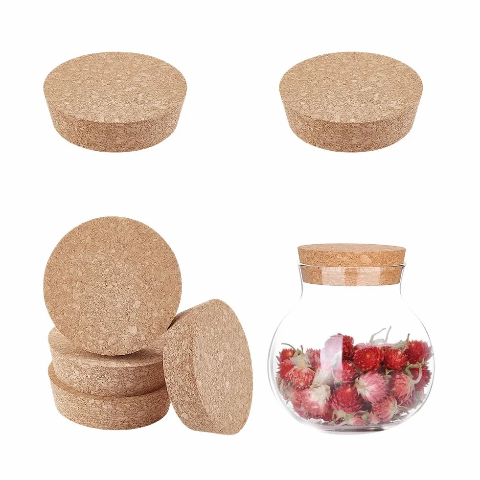 AHANDMAKER 6 tapones de corcho cónicos para botellas, tapones de corcho de madera de 3.3 x 3.7 x 0.98 pulgadas, tapones de corcho cónicos grandes para botellas de vino, botellas de cerveza, tarros de