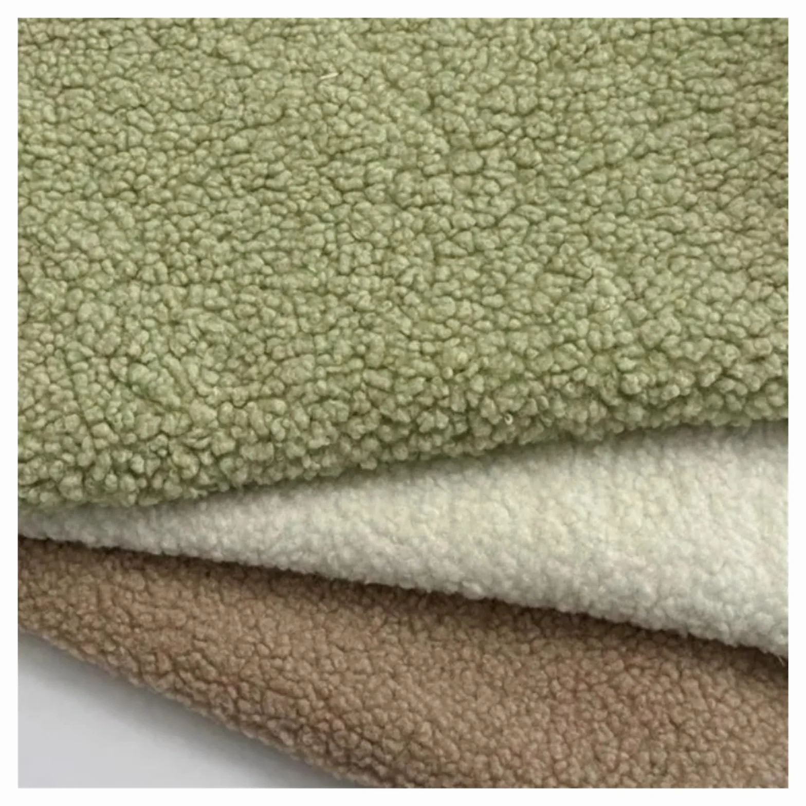 Tejido de forro polar de punto Tela polar de partículas pequeñas, pantalones Cachemira, telas for mantel, ropa hecha a mano, tela costura Diy(Khaki)