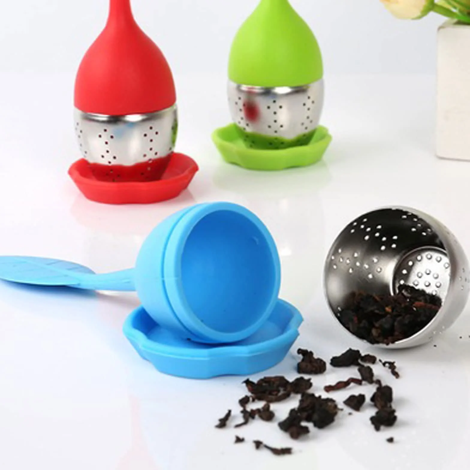 Colador de té, filtro de silicona, bolsa de té, infusor de té, juego de té de lujo, colador de té, accesorios de herramientas de hierbas, colador de té, juego de té