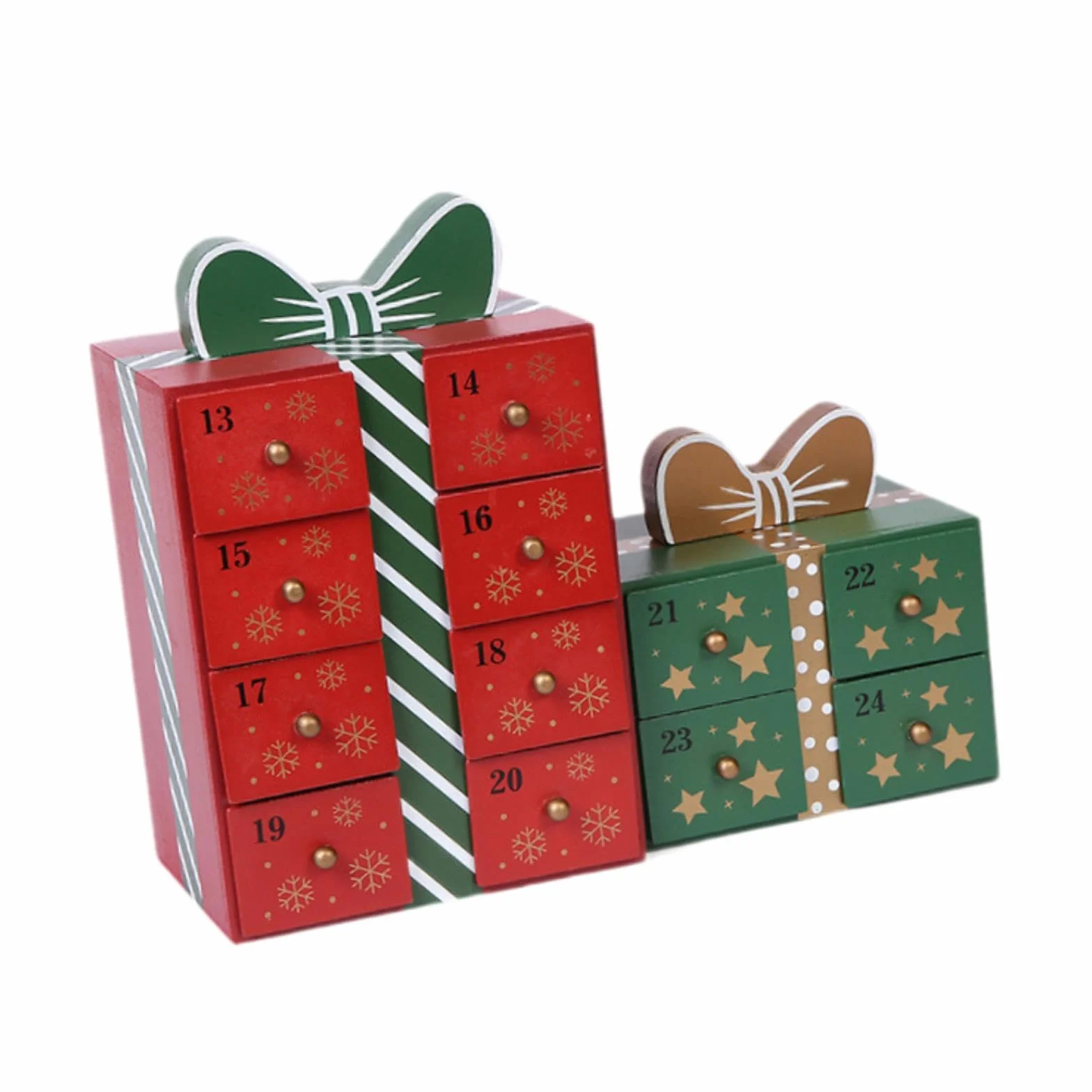 MagiDeal Calendario de Adviento de Madera para Navidad con 24 cajones, Adornos navideños, Calendario de Adviento de Madera para Mesa, para Sala de Estar,