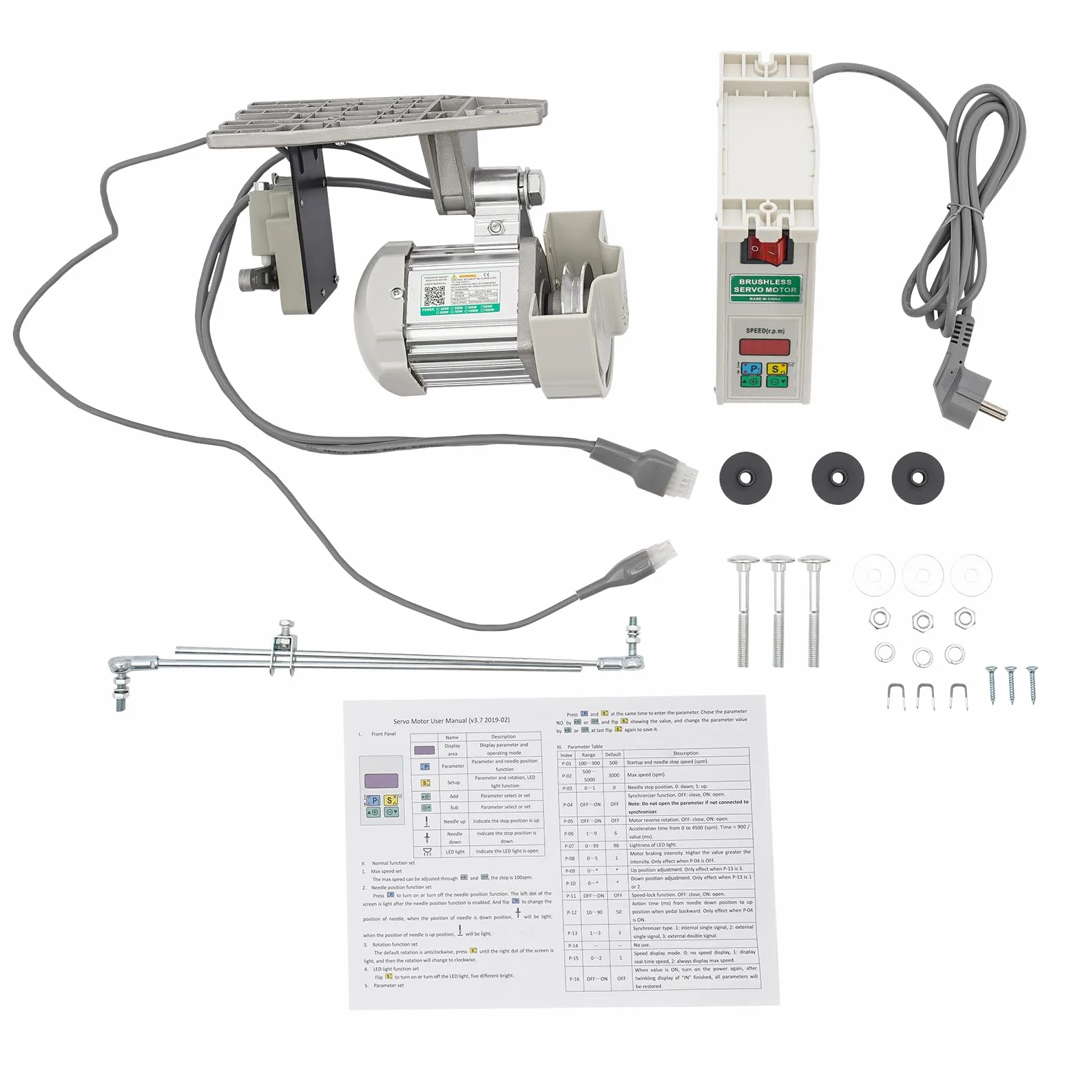 Maquina de coser industrial, Motor eléctrico para máquina, Motor maquina coser 750 W 220 V, servo motor industrial, 500-3500 rpm, para máquinas de coser industriales sin escobillas