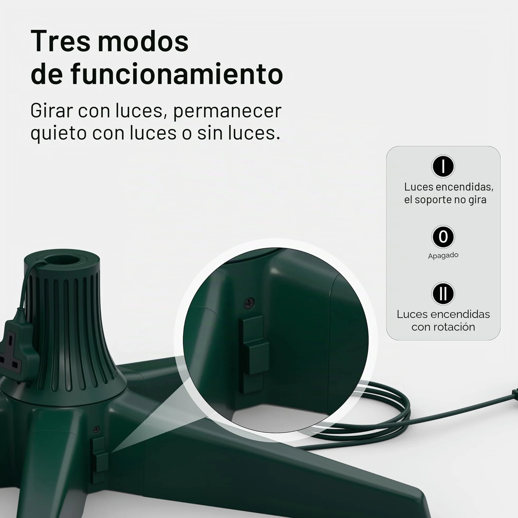 Soporte giratorio de 360° para árbol de Navidad, soporte giratorio para árbol de Navidad artificial, giratorio ajustable para decoración del hogar, festivales, para árboles de hasta 8 pies y 35 kg