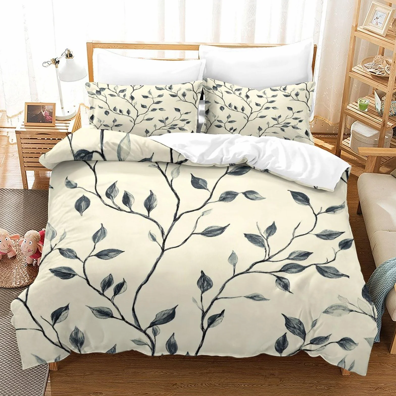 Guía de Viaje de Laponia Funda de Edredón Impresión 3D Juego de 3 Piezas Suave Cierre de Incluye Fundas de Almohada Antialérgica Funda Edredon for Adultos Super King（260x220cm）