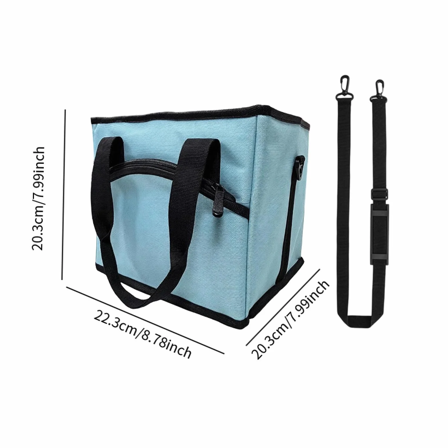 Bolsa isotérmica para Bebidas con portabotellas, separadores Ajustables y 4 Compartimentos con Bolsillo Frontal para Camping, Azul