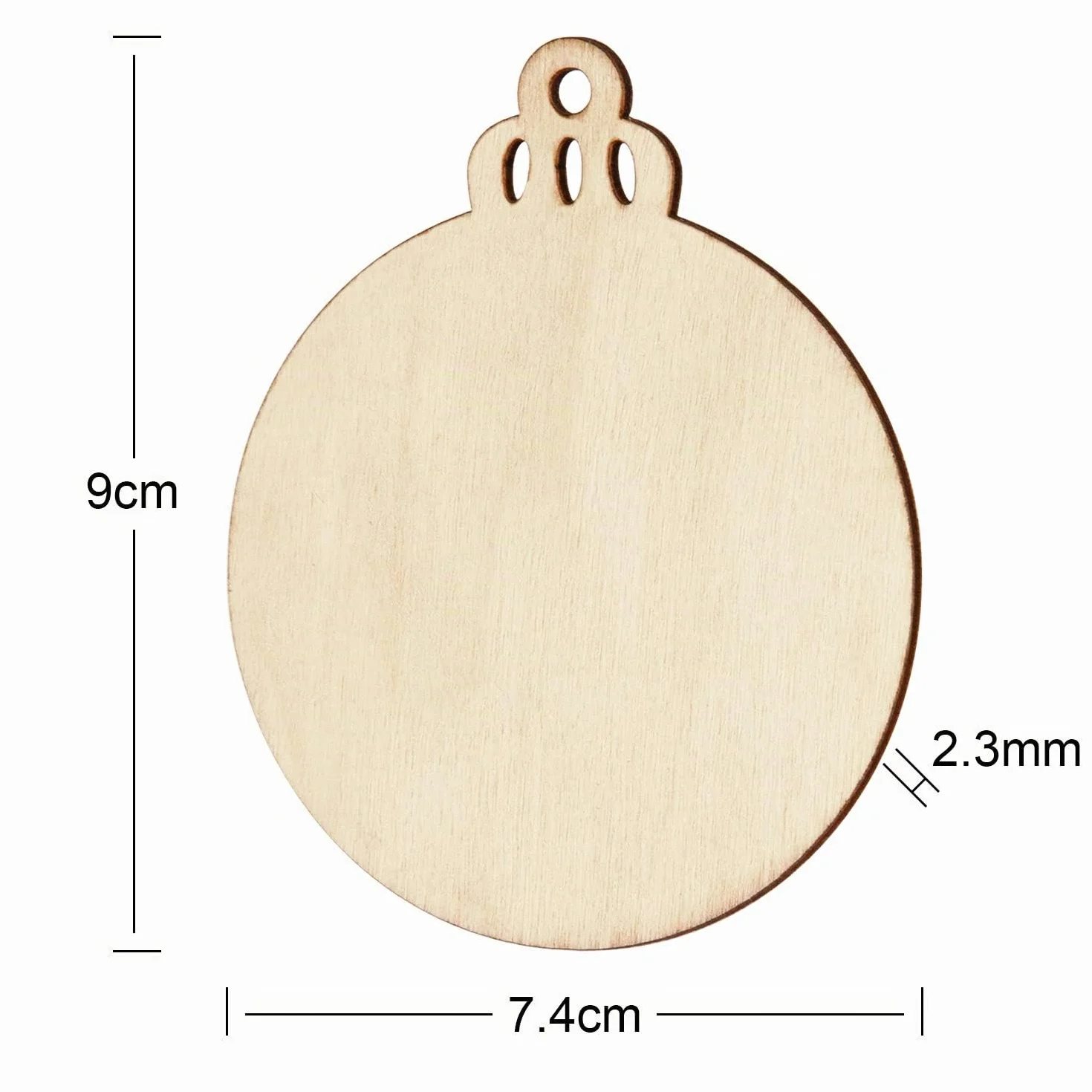 SAVITA Bola de Navidad madera 60 unidades discos redondos decoraciones árbol navideño pintar bricolaje