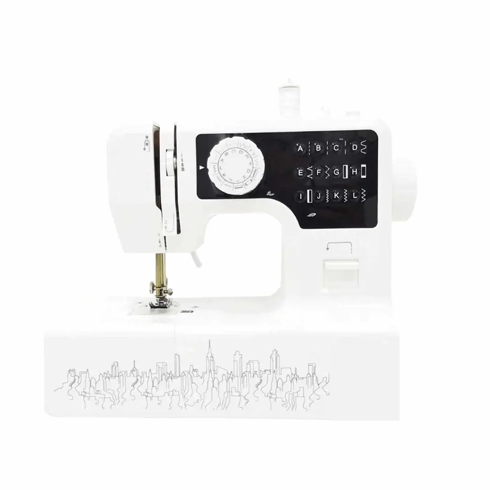 Máquina De Coser Con 12 Patrones Puntadas Incorporados, Miniluz Nocturna Portátil For El Hogar, Stent Metal Inverso Potente Silenciosa Y Estable(Sewing machine B)