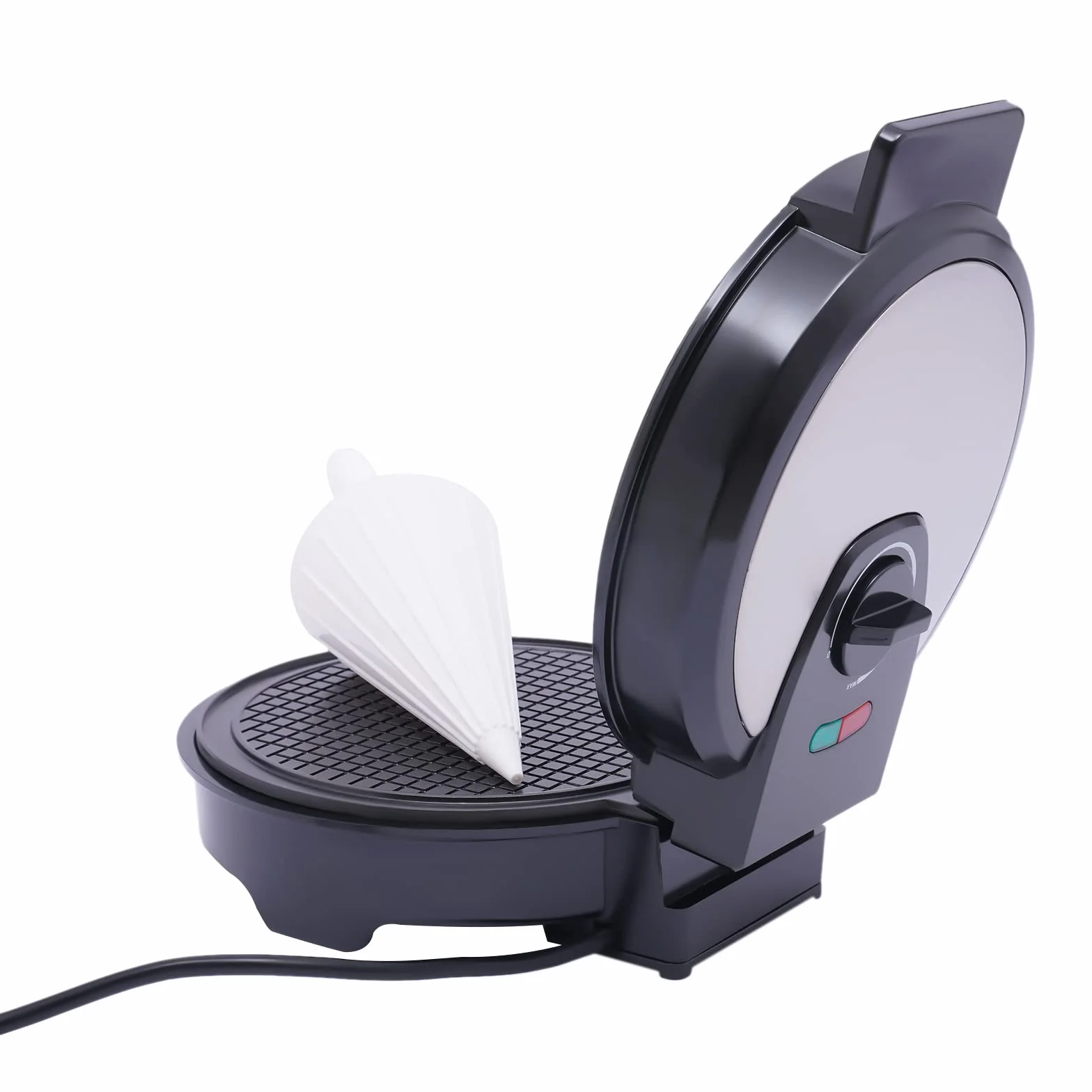 Gofrera eléctrica de 1200 W con revestimiento antiadherente, temperatura ajustable, para hacer conos de helado y bolsas de waffle