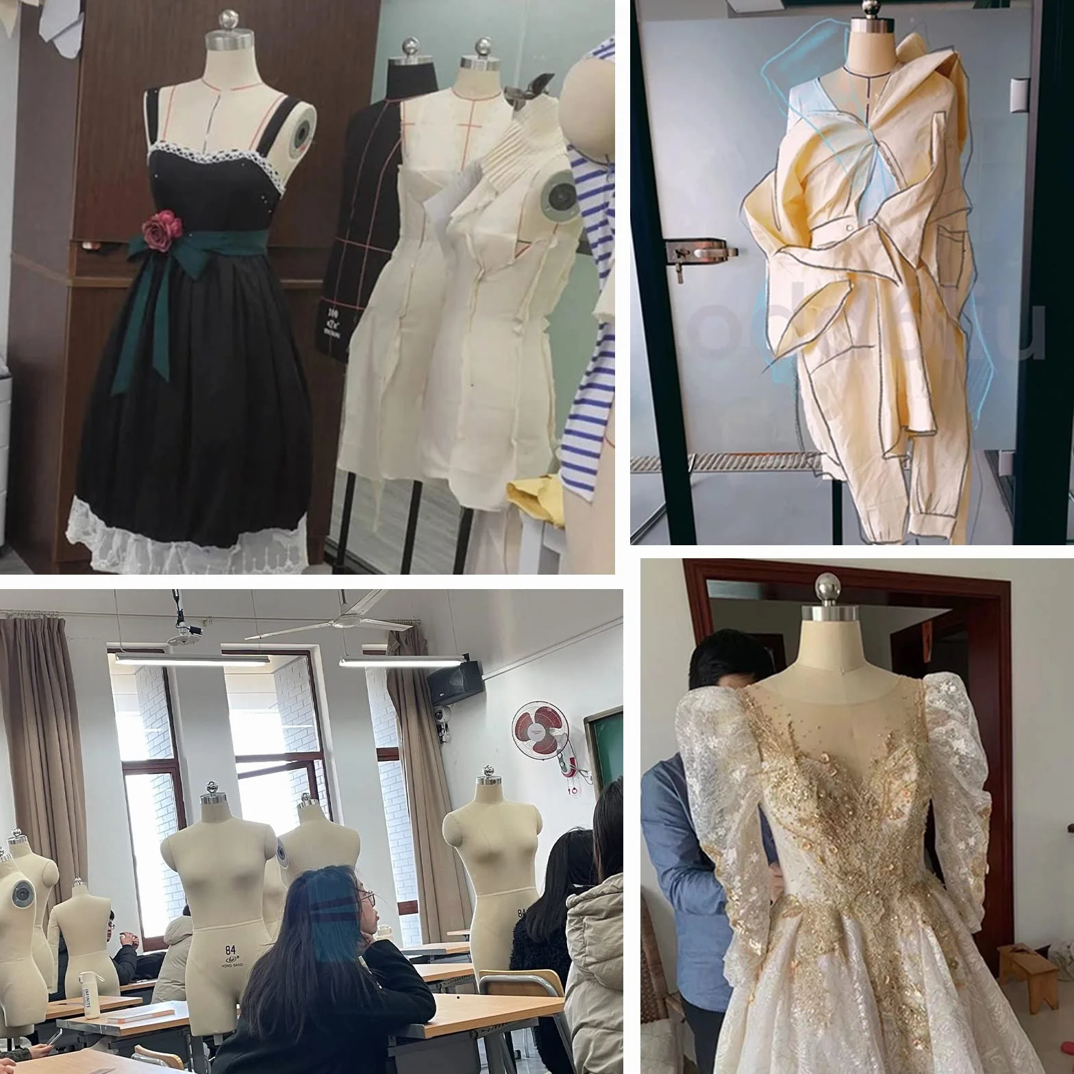 Forma de vestido ajustable con brazos para principiantes de costura y sastrería, ideal para la práctica de ajuste y diseño