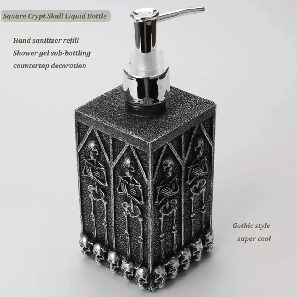 Dispensador de jabón de Resina, Bomba de jabón con botón pulsador de Gran Volumen, dispensador de loción Recargable, 16oz/460ml, encimera de baño, Cocina