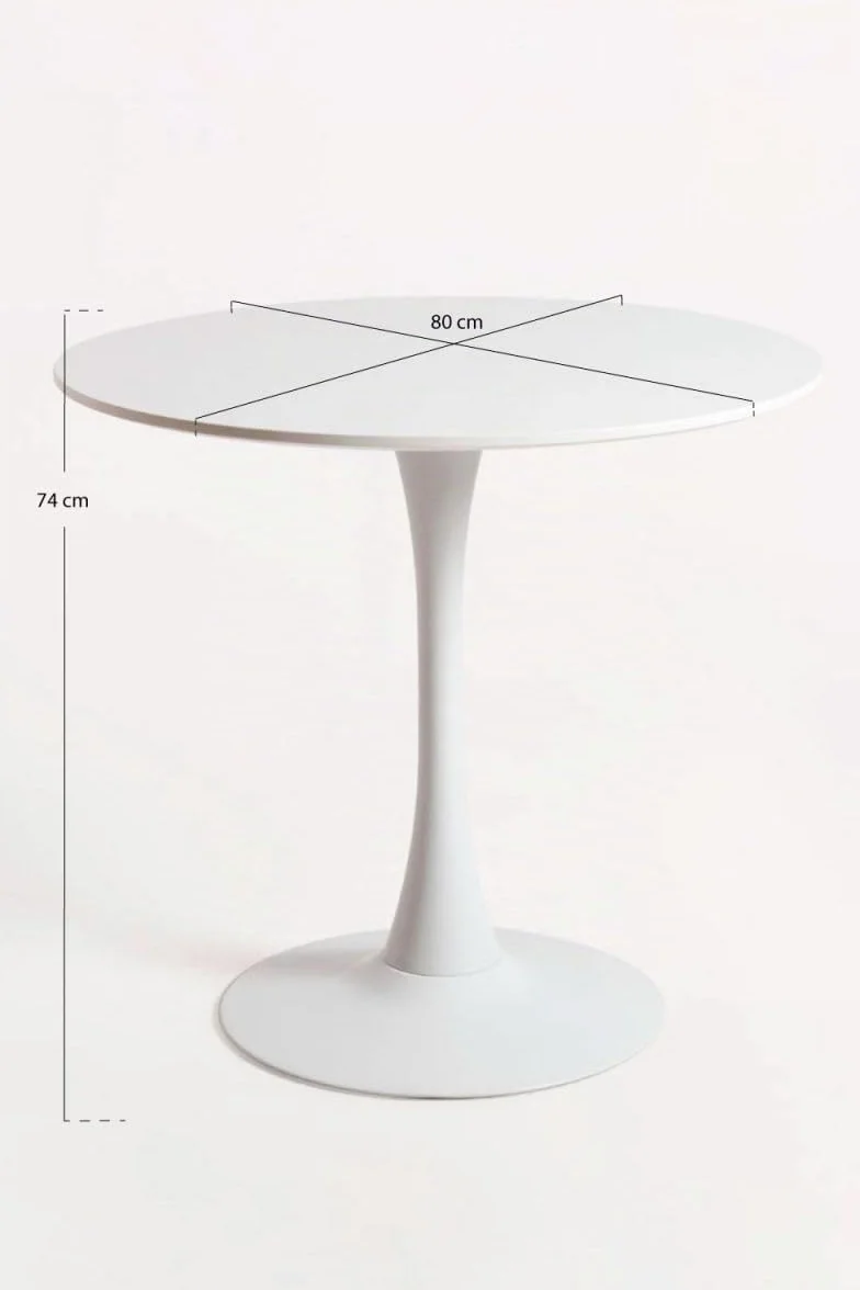 Regalos Miguel - Estilo Nórdico - Mesa Kolio 80 cm - Blanco