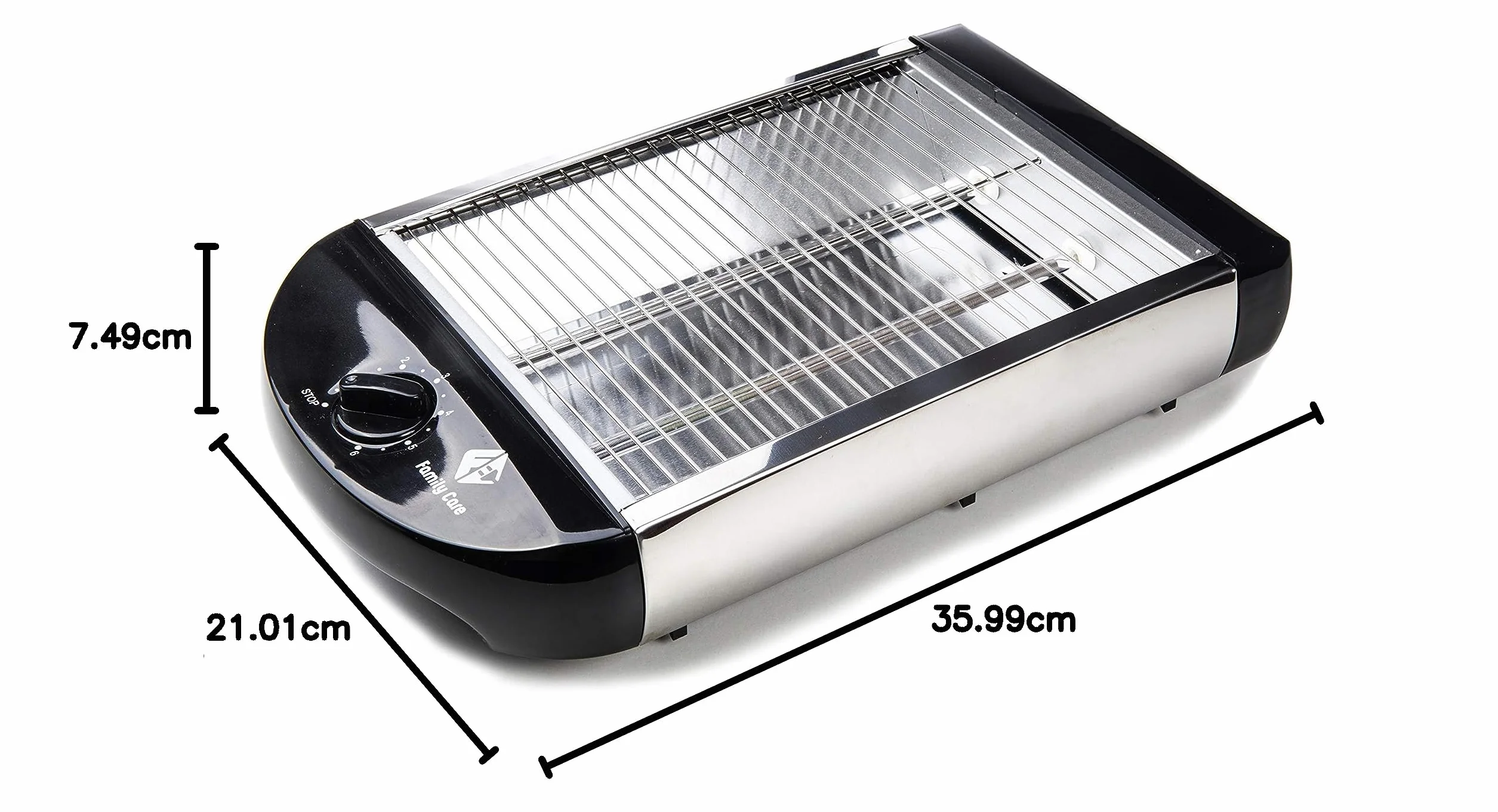 Tostadora Horizontal Family Care 600W 5 Niveles Temperatura Acero Inoxidable