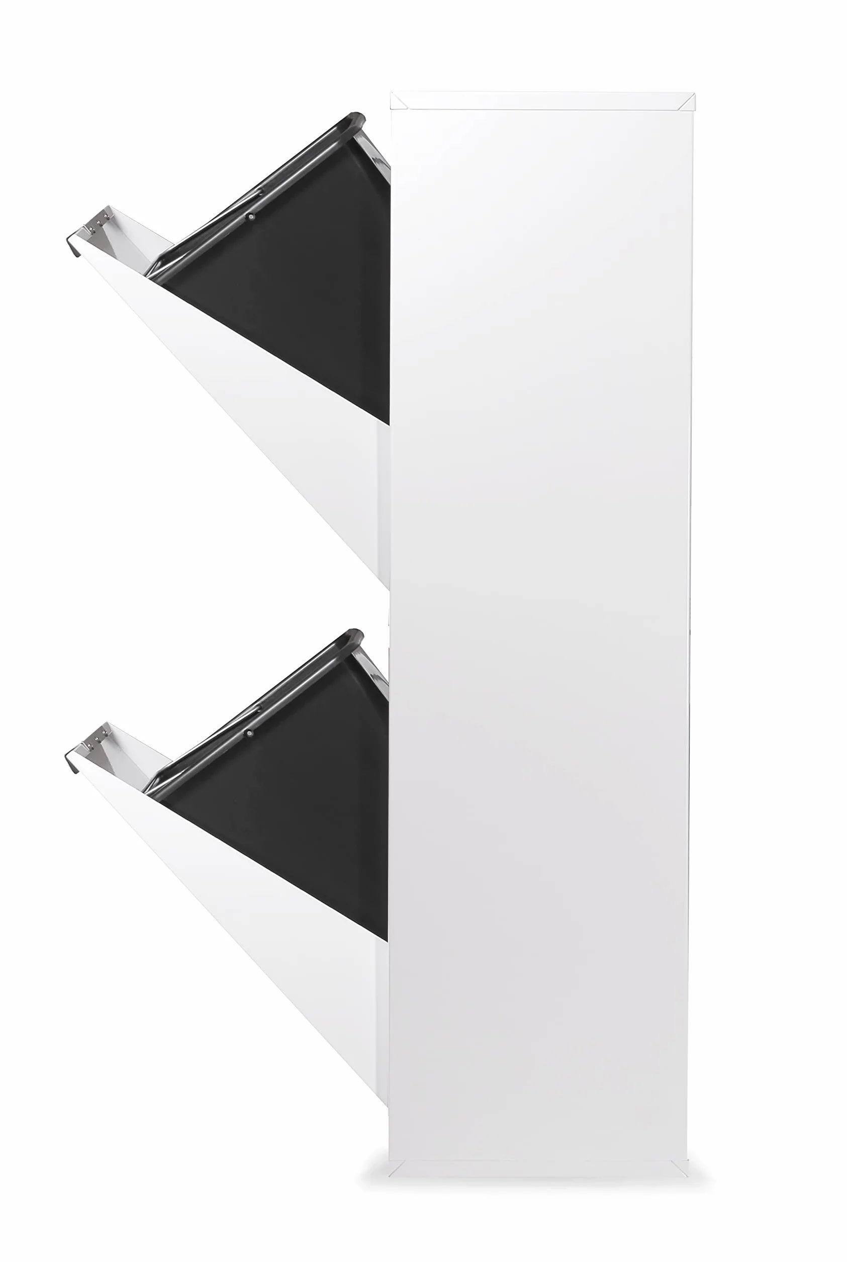 Arregui Ecoclas CR201-E Cubo de Basura y Reciclaje de Acero de 2 Compartimentos | 2x17L (34L) | Cubos de Basura de Cocina | Contenedores de Reciclaje para Casa u Oficina | blanco