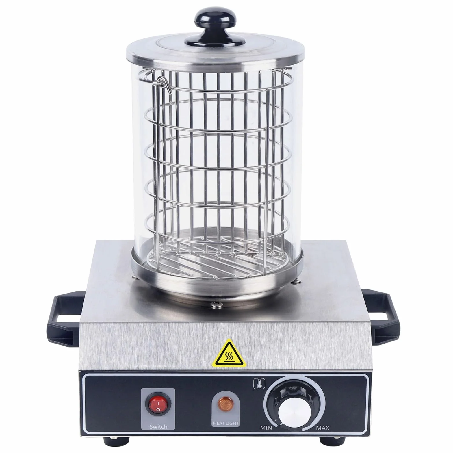 Hervidor de salchichas eléctrico, 350 W Hot Dog Maker 30-85 ℃ Temperatura ajustable, calentador de salchichas comercial para calentar y almacenar perro caliente