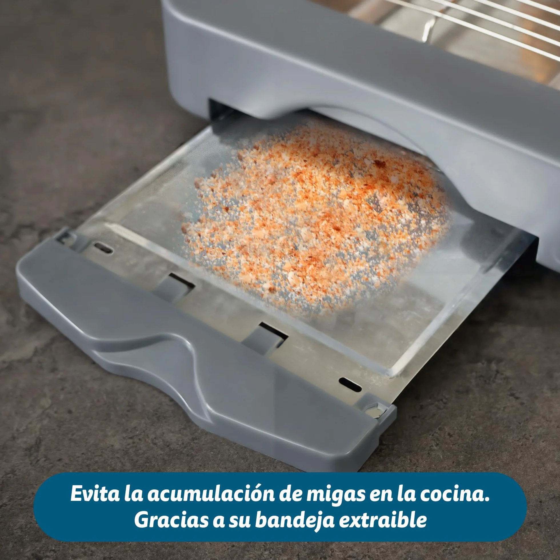 Grunkel Tostadora de pan plana 4 rebanadas 600W 6 niveles temporizador señal acústica bandeja recogemigas extraíble
