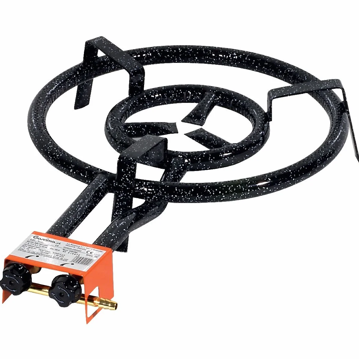 Garcima 20450 Hornillo paellero 450/2 Fuegos, Hierro, Negro, 45 cm