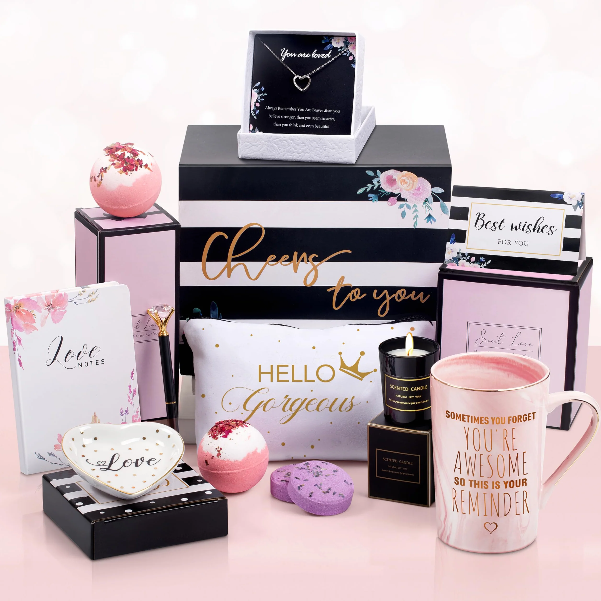 Jumway Cesta de regalo de cumpleaños para mujeres, 11 regalo de cumpleaños único para ella, mamá, amigas mujeres, hermana, cooperador, esposa, novia
