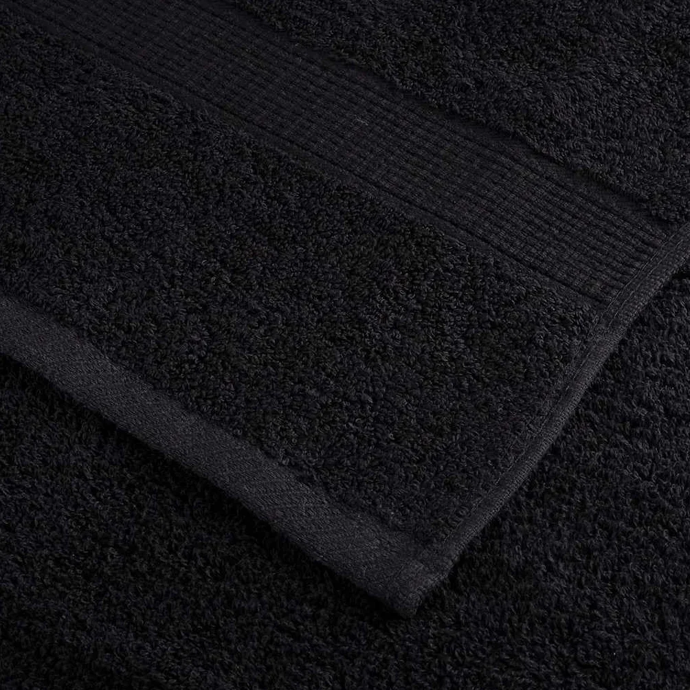 Juego de 8 toallas SOLUND de color negro, 600 g/m², 100% algodón hilado en anillo, toallas de rizo absorbentes con práctico sistema de fijación para colgar para hotel y hogar,