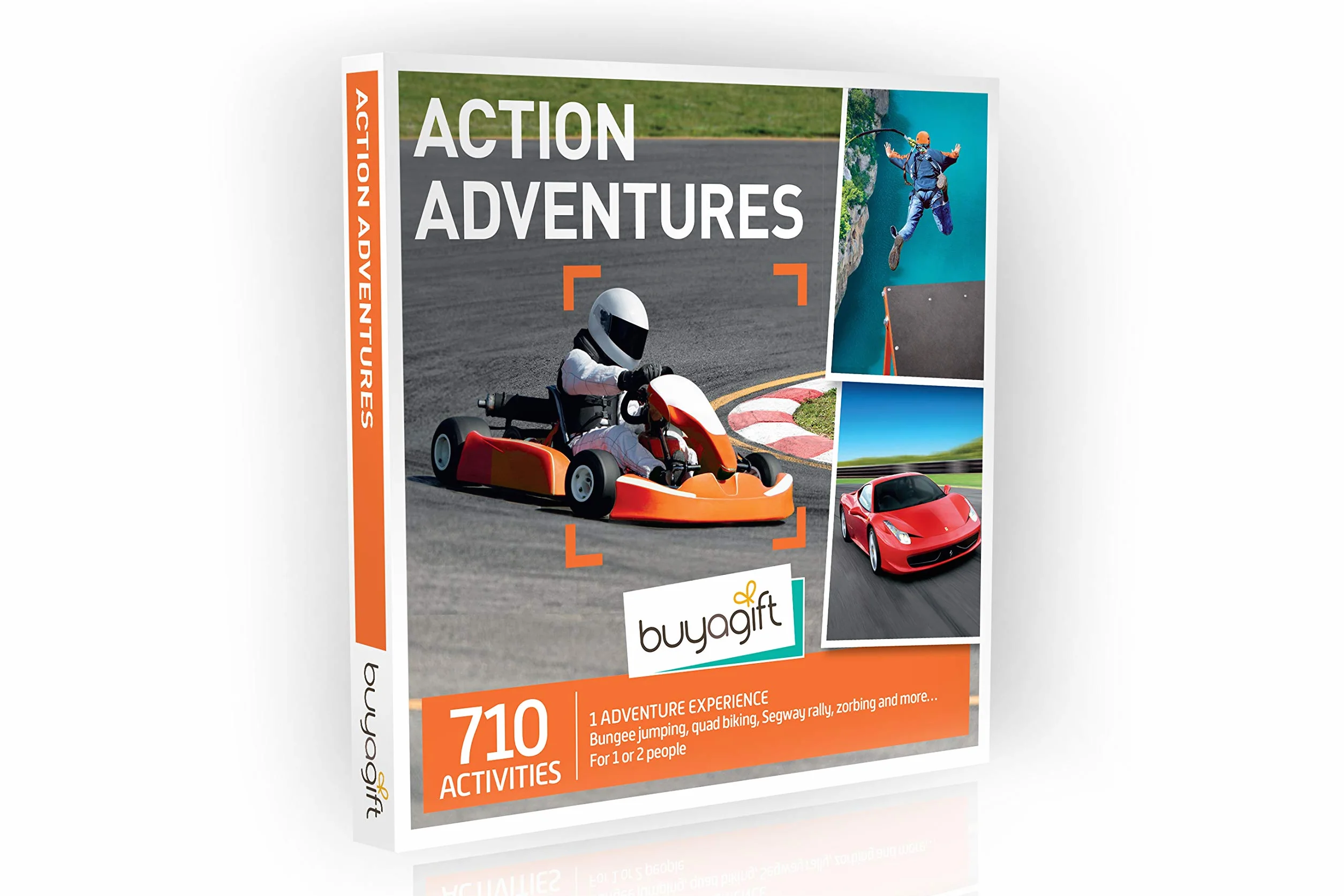 Caja de regalo de experiencias de aventuras y acción Buyagift, 370 días de regalos aventureros, desde la conducción de supercoches hasta deportes extremos