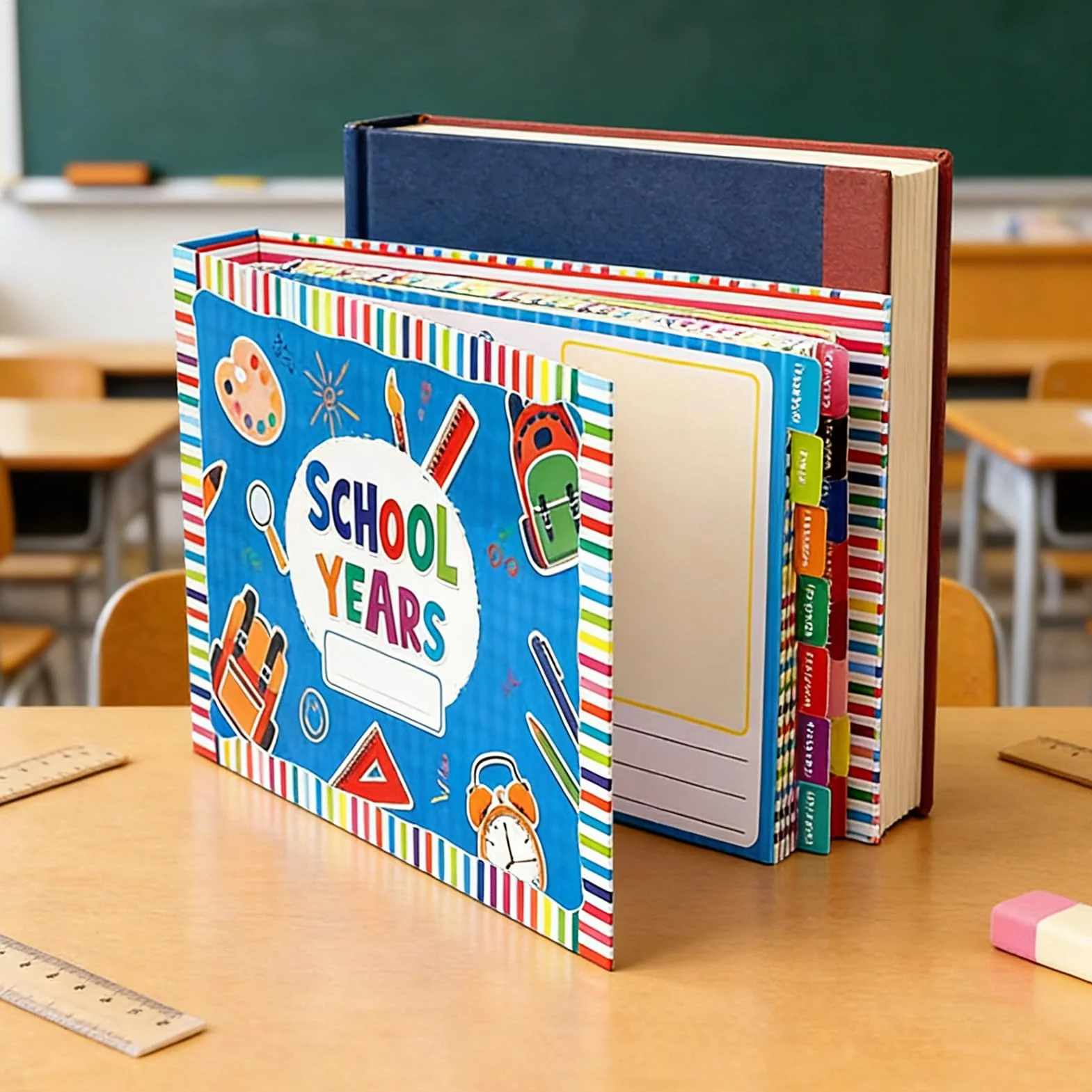 Libro y álbum de recuerdos para la escuela de los niños | Libro de memoria para niños como anuario para escolarización, fiesta de guardería y