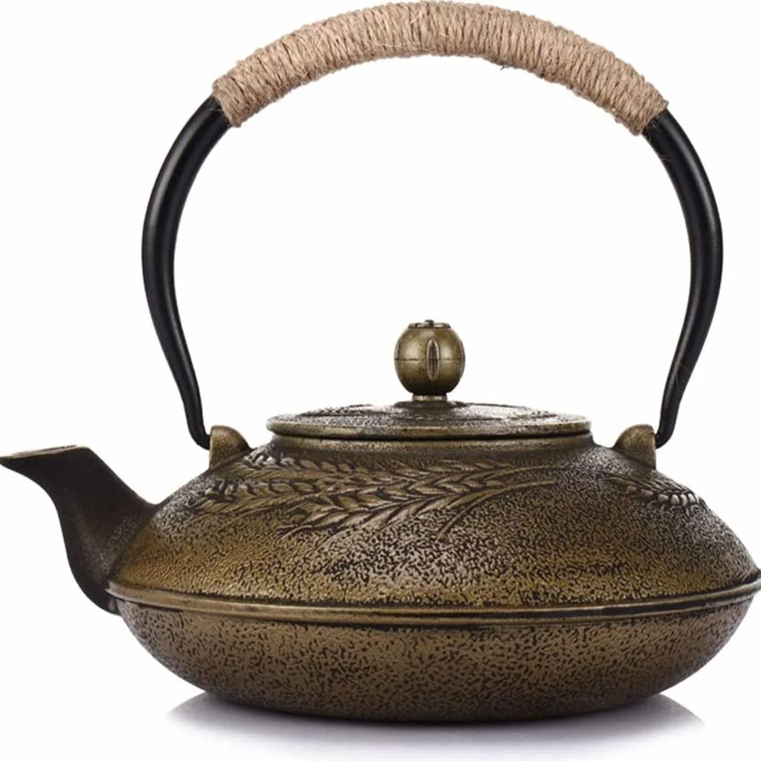 Tetera De Hierro Fundido Antiguo De 1200 Ml con Filtro De Acero Inoxidable Extraíble para Té De Hoja Suelto, Hervidor De Té Sano Japonés Tetal De Té como Regalo