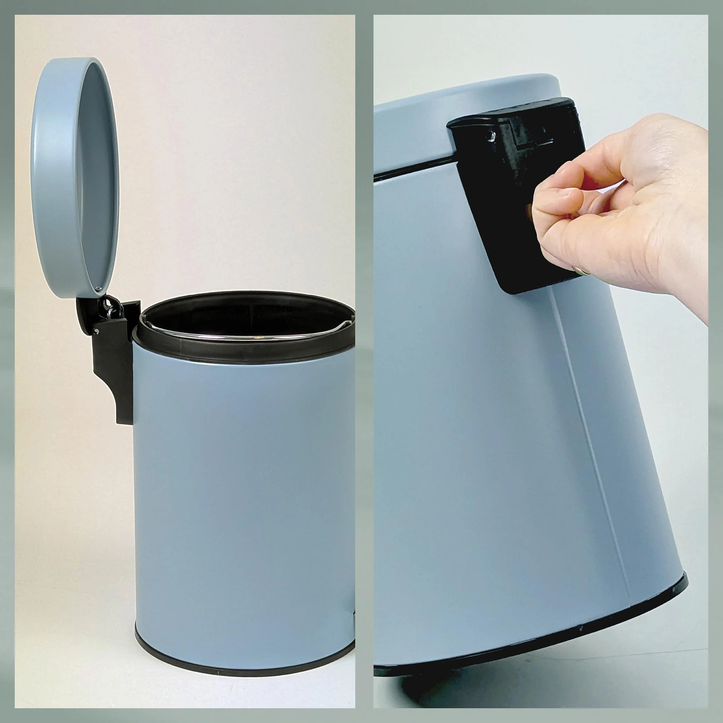 Cubo de basura con pedal MONACO azul hielo mate 3 l para baño