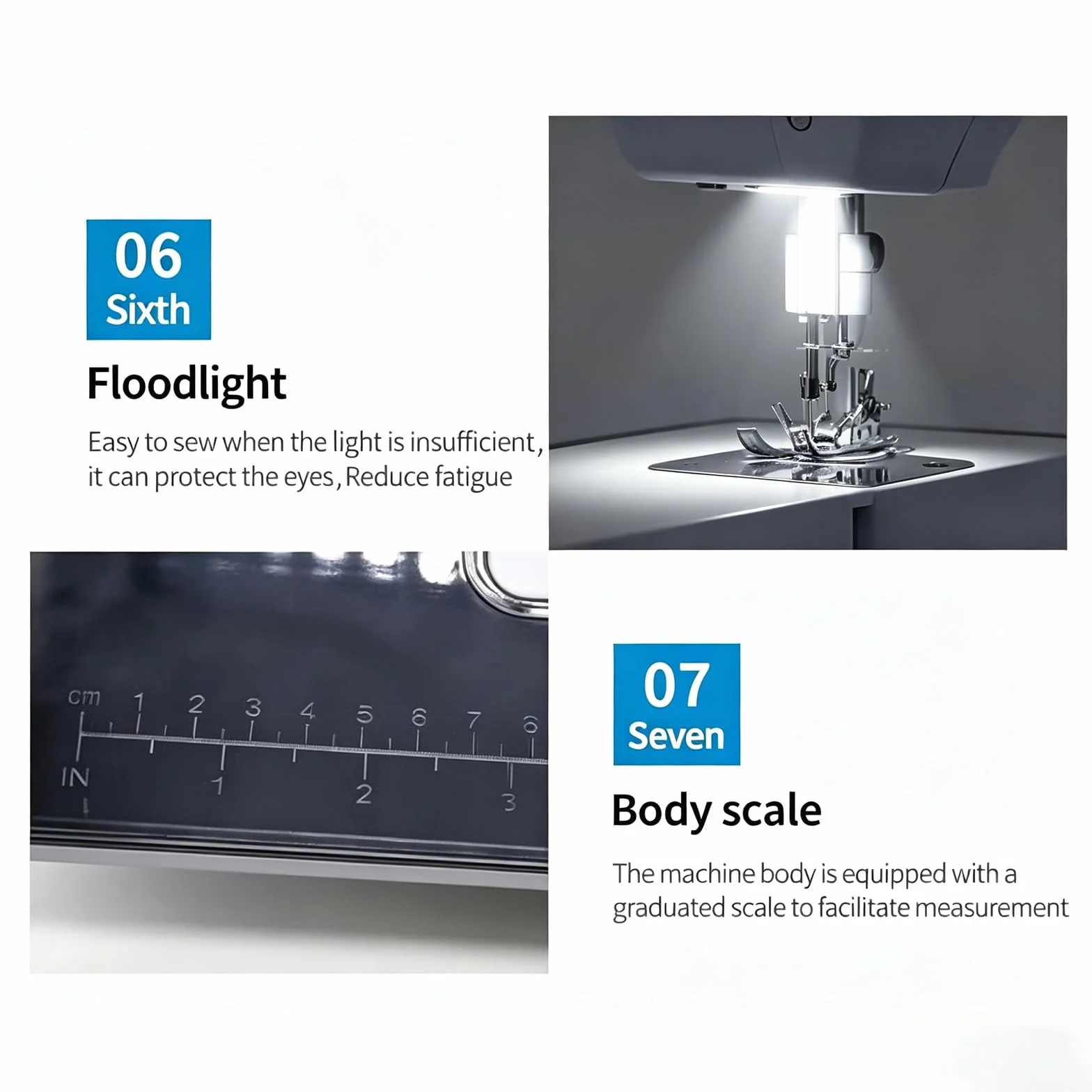 Máquina de coser industrial Overlock con 38 puntadas integradas, luz LED y mesa de extensión para tela gruesa, ideal para principiantes y profesionales