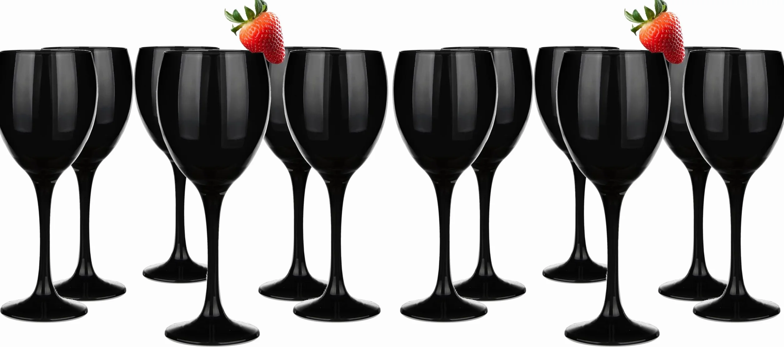 Glasmark Krosno Juego De 6 Copas De Vino 300Ml Negro (Paquete de 2)