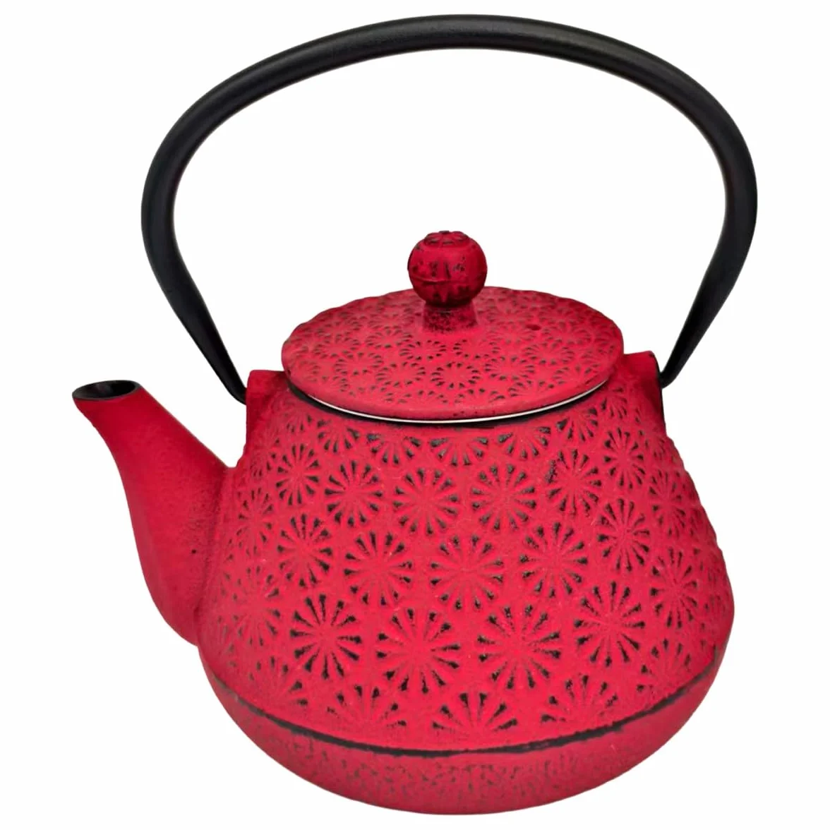 Tetera de Hierro Colado 0,6L - Estilo Japonés con Diseño Floral