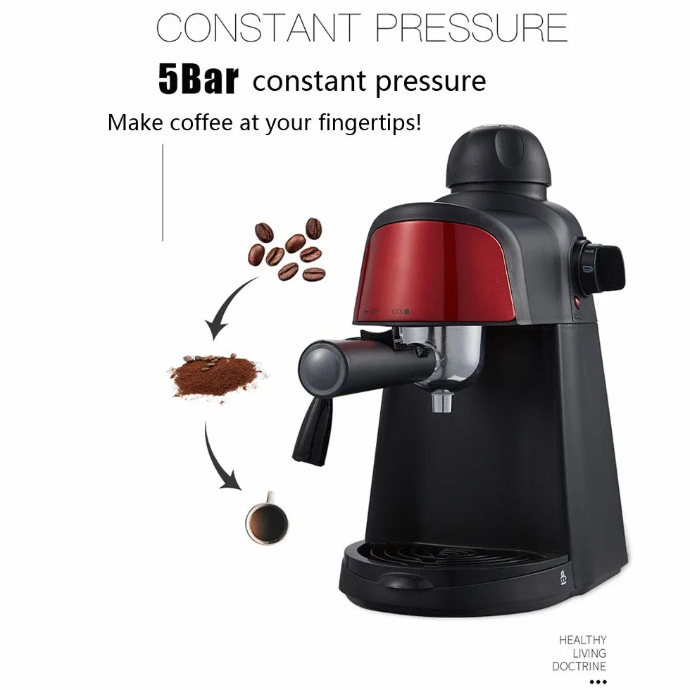 Máquina de café con vaporizador de Leche Máquina de café Espresso Italiano Espresso Tradicional Cafetera Máquina de Bebidas Calientes Espresso, Latte, Cappuccino Needed