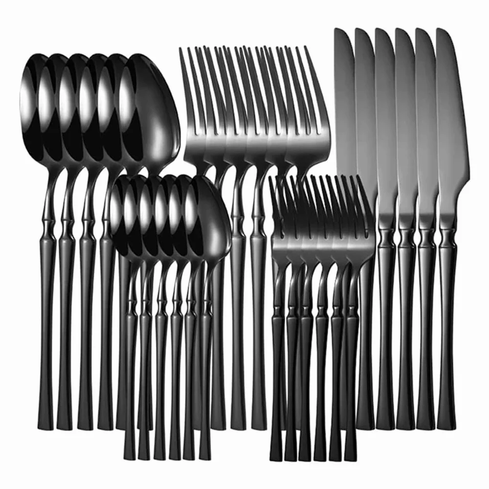 Vajilla De Acero Inoxidable De 30 Uds., Juego De Cuchillo Para Carne Y Tenedor, Cuchara Para Postre, Restaurante De Banquetes De Hotel