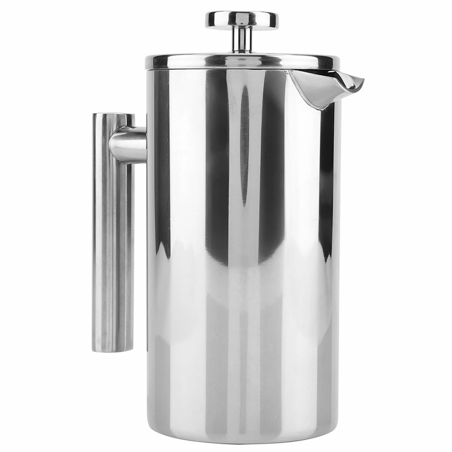 Cafetera de Acero Inoxidable de Doble Pared, Prensa Francesa, Tetera con Filtro(1000ML)