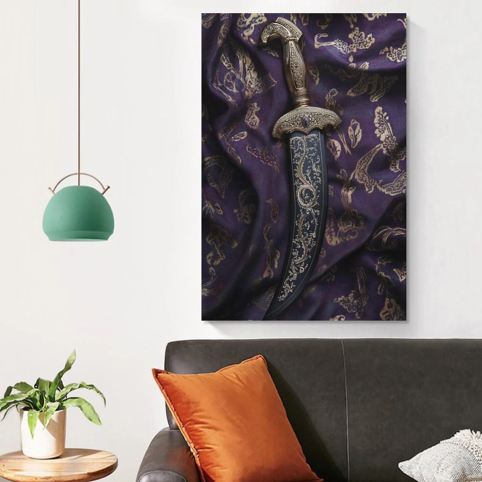 WJWART Sikh Kirpan - Póster en lienzo para decoración de dormitorio, oficina, habitación, regalo, 60 x 90 cm