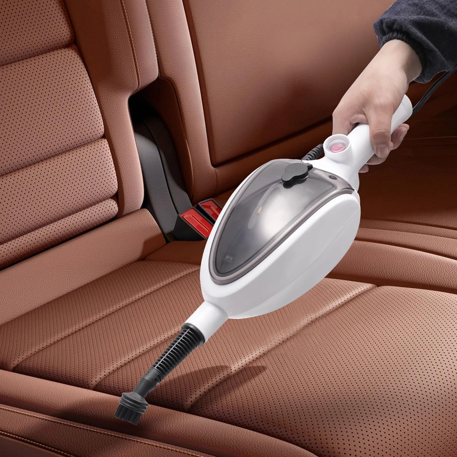 Limpiador de vapor multifunción de 1300 W, mopa eléctrica, mopa de vapor, limpiador de mano, cabezal giratorio de 360°, con depósito de agua para suelos duros, ventanas, alfombras
