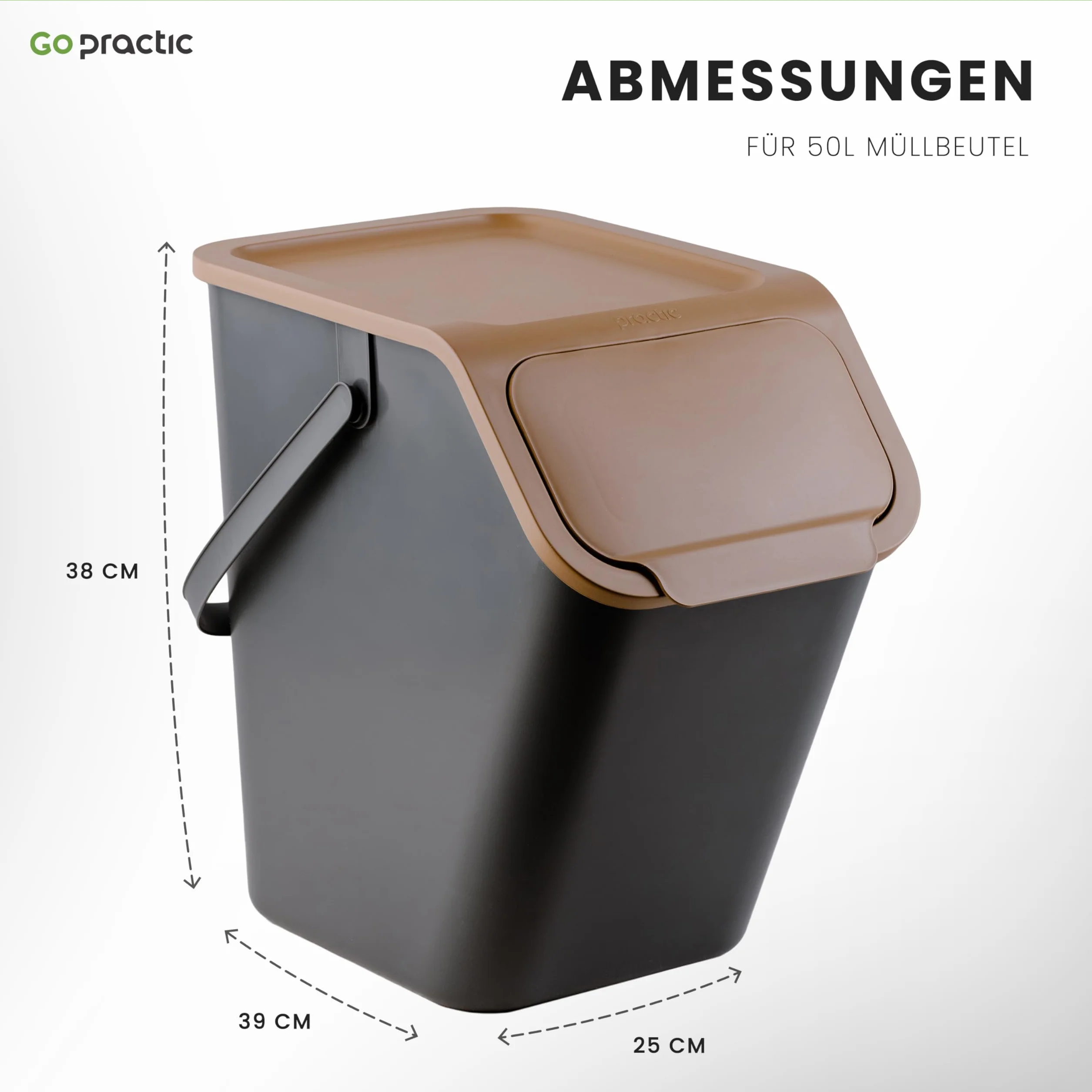 Juego de 4 Cubos de Basura para Cocina - Sistema de Separación Con 2 Cubos de 35 L y 2 de 25 L - Apilables Con Tapa y Función CLICK